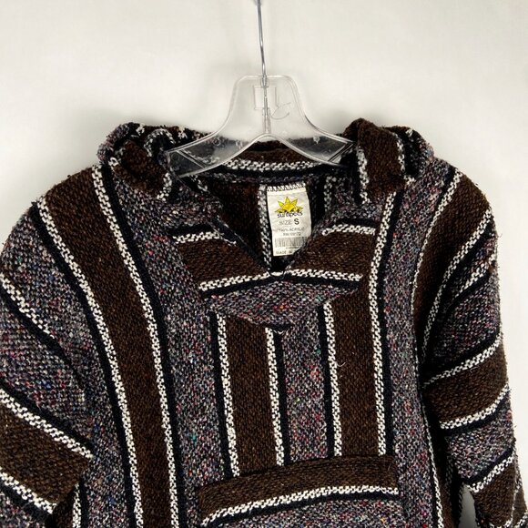 VINTAGE SUNSPECS PURPLE STRIPED BEACH BAJA HOODIE DRUG RUG MEXICO SMALL - Picture 2 of 3